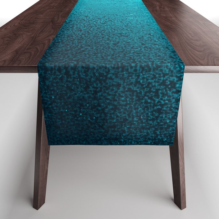 Modern abstract navy blue teal gradient Table Runner