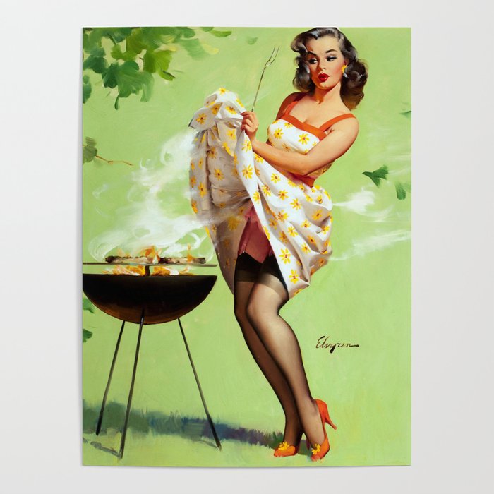 Smoke Screen Vintage Pin-up Girl Poster