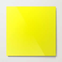Bright Fluorescent Yellow Neon Metal Print