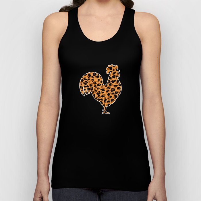 Rooster Leopard Print Tank Top