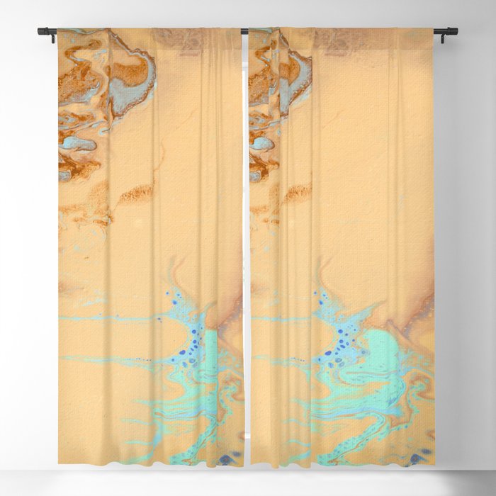 Fluid Art Acrylic Painting Pour 11 Tan Brown Light Blue