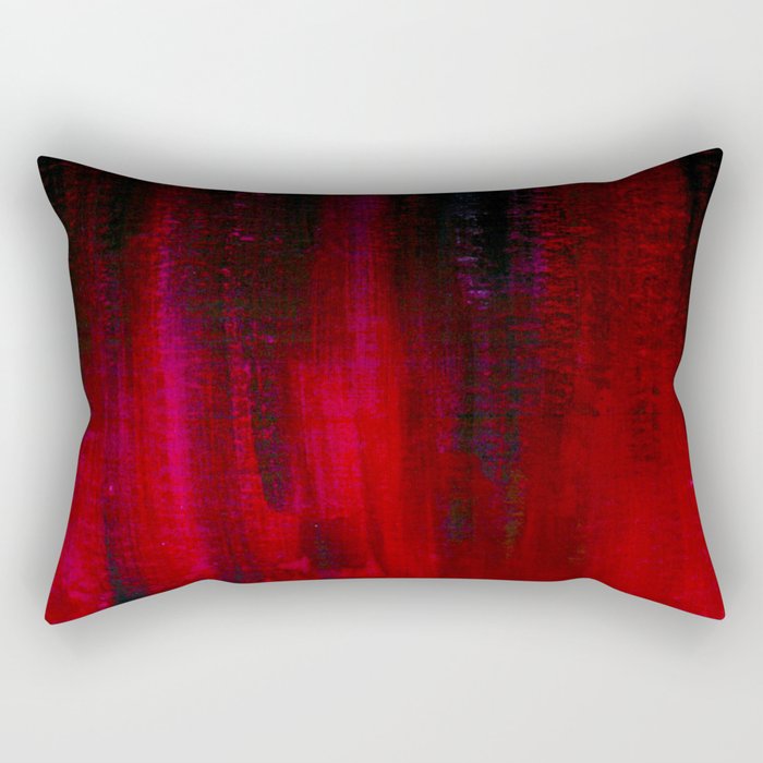 Red and Black Abstract Rectangular Pillow