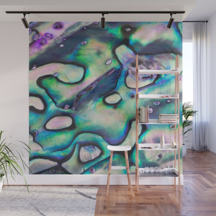 Purpley Green Mother of Pearl Abalone Shell Wall Mural