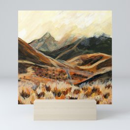Golden Mountain Landscape Mini Art Print
