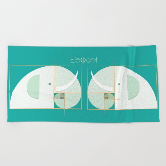 Fibonacci elephant Beach Towel