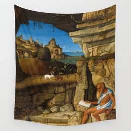 Saint Jerome Reading by Giovanni Bellini Wall Tapestry