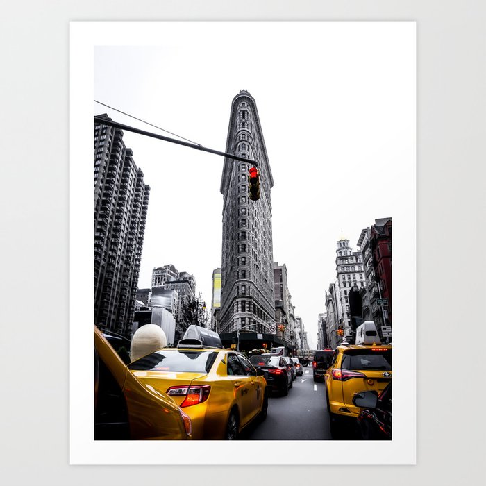 Yellow Taxis in New York City Art Print