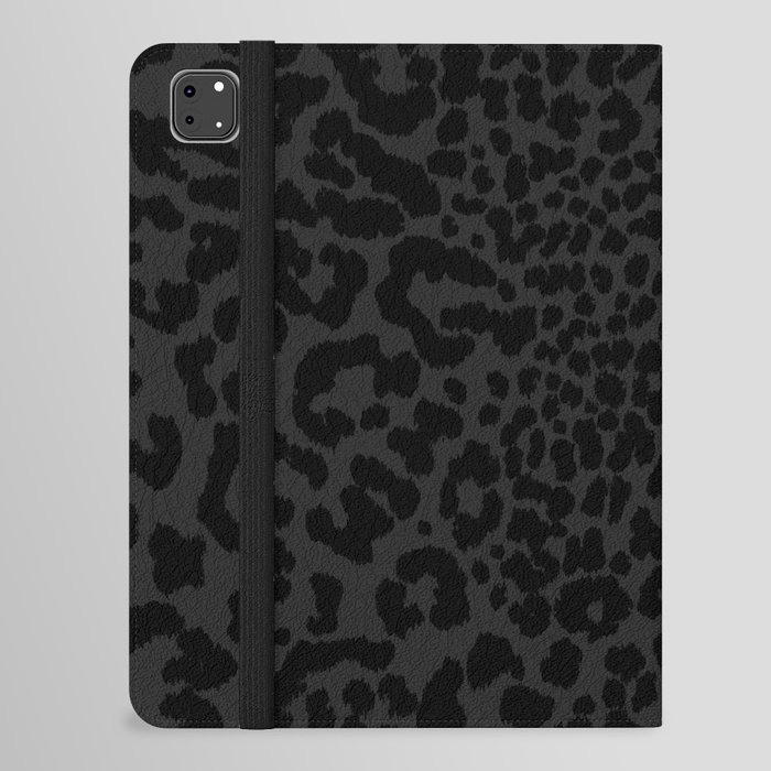 Goth Black Leopard Animal Print iPad Folio Case