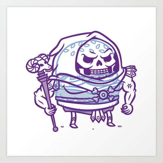 Cheeseburger Skeletor Art Print