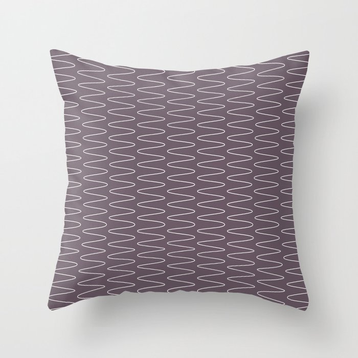 Curved Line Art in Dark Plum Throw Pillow by apricot+birch Society6