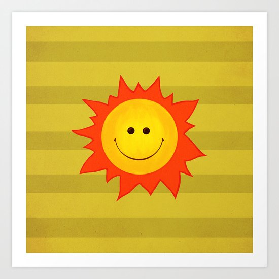 Smiling Happy Sun Art Print
