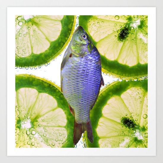 Lime Fish Art Print