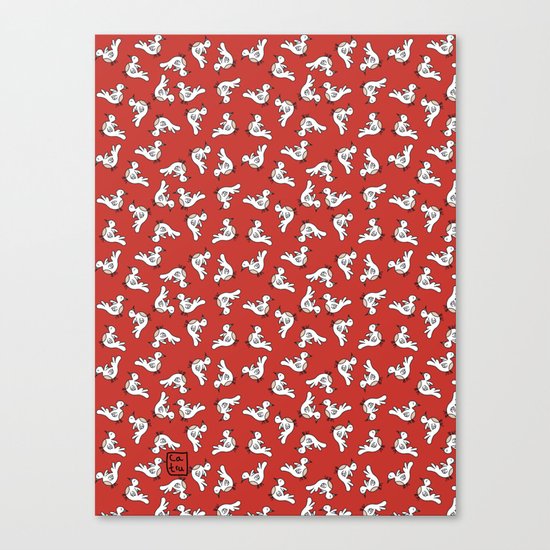 Birds {All birdie around - red} Canvas Print