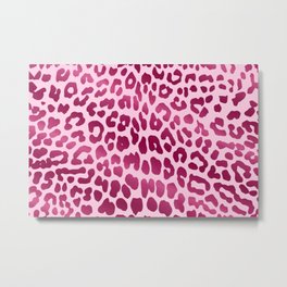 Leopard (Pink) Metal Print | Cheetah, Graphicdesign, Africa, Pattern, Animal, Metallic, Leopard, Contrast, Digital, Safari 