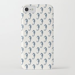 A Navy Blue Herd of Seahorses iPhone Case