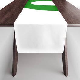 d (GREEN & WHITE LETTERS) Table Runner