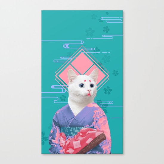 Geisha cat 02 Canvas Print