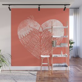 Love birds sitting on a tree Wall Mural