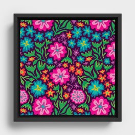 SAYULITA Bright Mexican Tropical Floral Framed Canvas