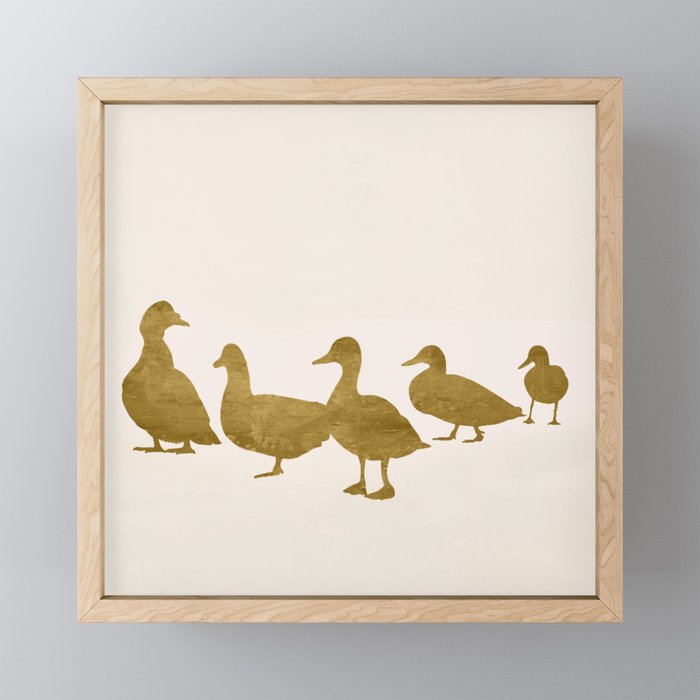 Golden Ducks Framed Mini Art Print
