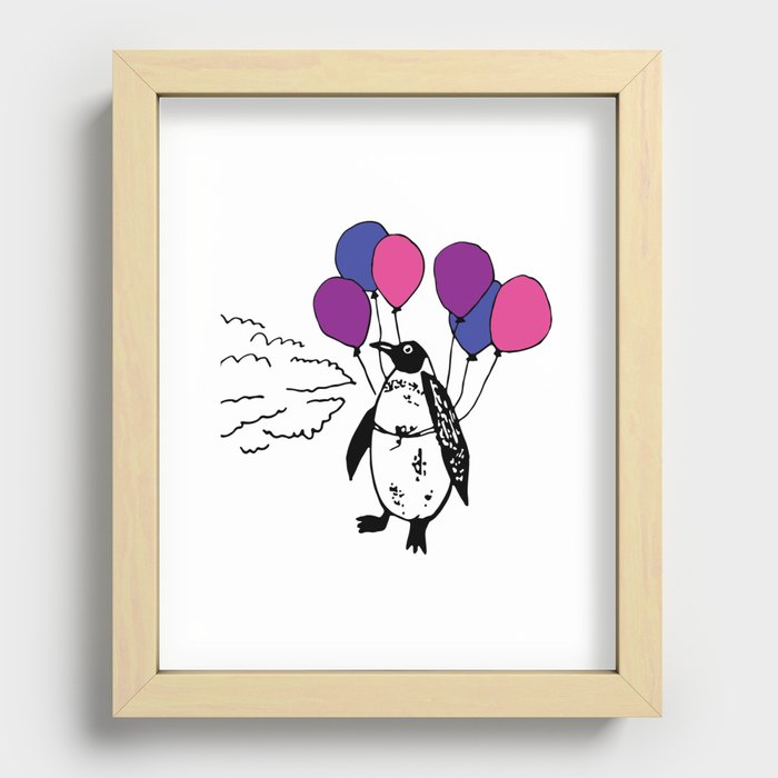 Penguins Can Fly Recessed Framed Print