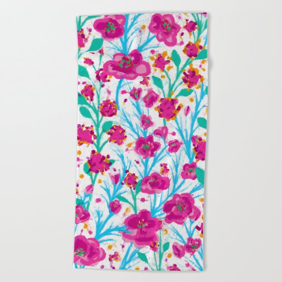 There are many flowers Beach Towel