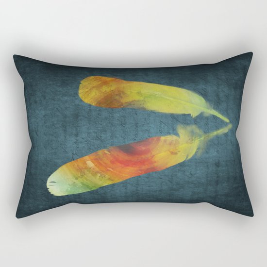 Feather colour splash Rectangular Pillow