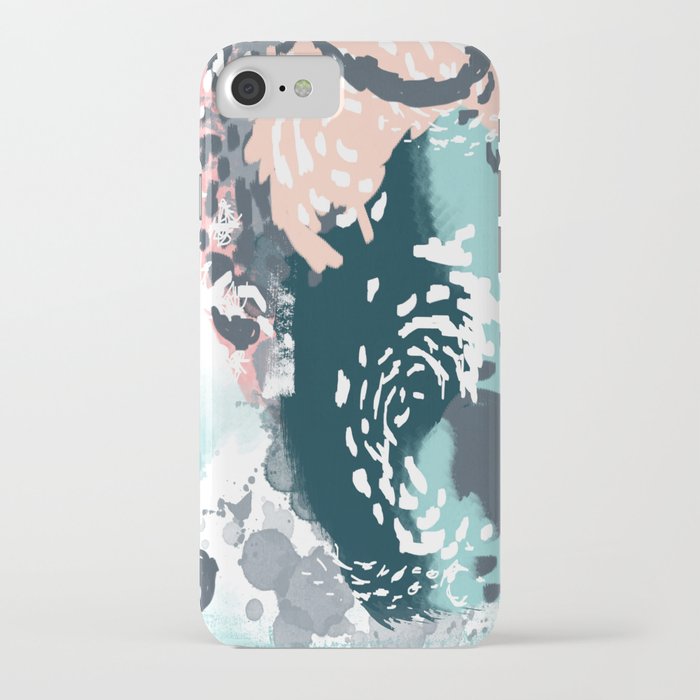August - Abstract modern painting in bold colors for trendy feminine style iPhone Case