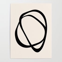 Interlocking Two CB – Minimalist Line Abstract Poster