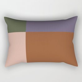 Colorblock: Coral, Cinnamon, Grape, Chive Rectangular Pillow