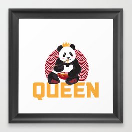 Panda Ramen Miso Nudelsuppe Queen Geschenk Framed Art Print