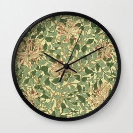 William Morris Honeysuckle Wall Clock | Flower, Williammorris, Vintage, Nature, Drawing, William, Green, Floral, Honeysuckle, Morris 
