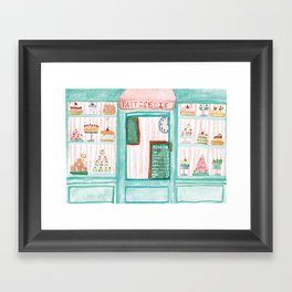 Patisserie Watercolor Storefront Framed Art Print