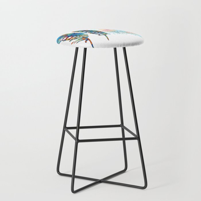 The Path Colorful Feather Art For Comfort  Bar Stool
