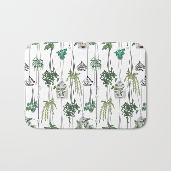 hanging pots pattern Bath Mat