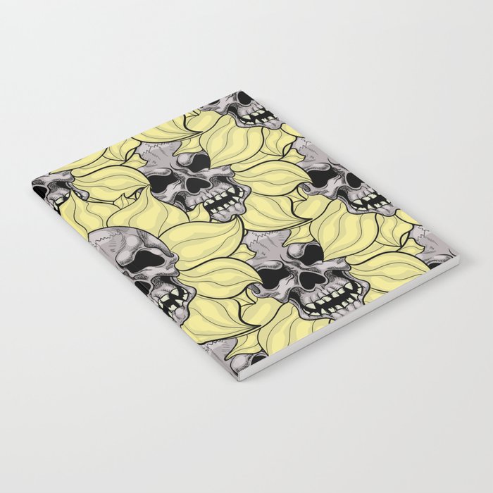 pattern with flowers skulls Notebook