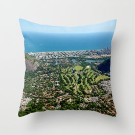 Brazil Photography - Beautiful Town By The Blue Ocean Throw Pillow