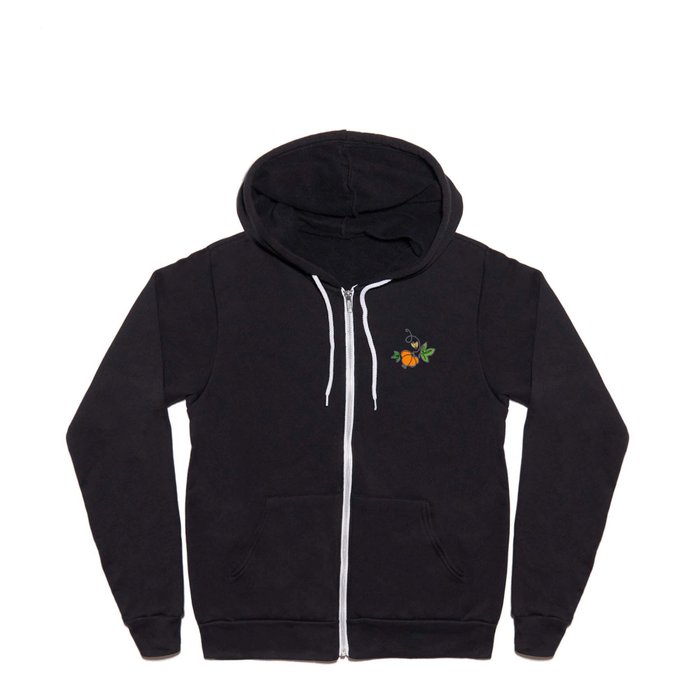 Thanksgiving day pumpkins with leaves and flowers and handwritten lettering Full Zip Hoodie