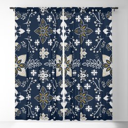 Pastel Wild Flower Folk Pattern Blackout Curtain