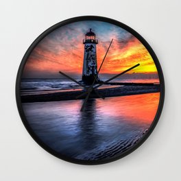 Lighthouse Sunset Wall Clock