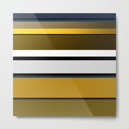 Golden Stripes Pattern Metal Print