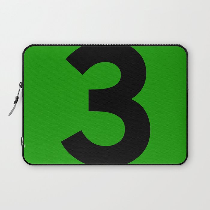 Number 3 (Black & Green) Laptop Sleeve