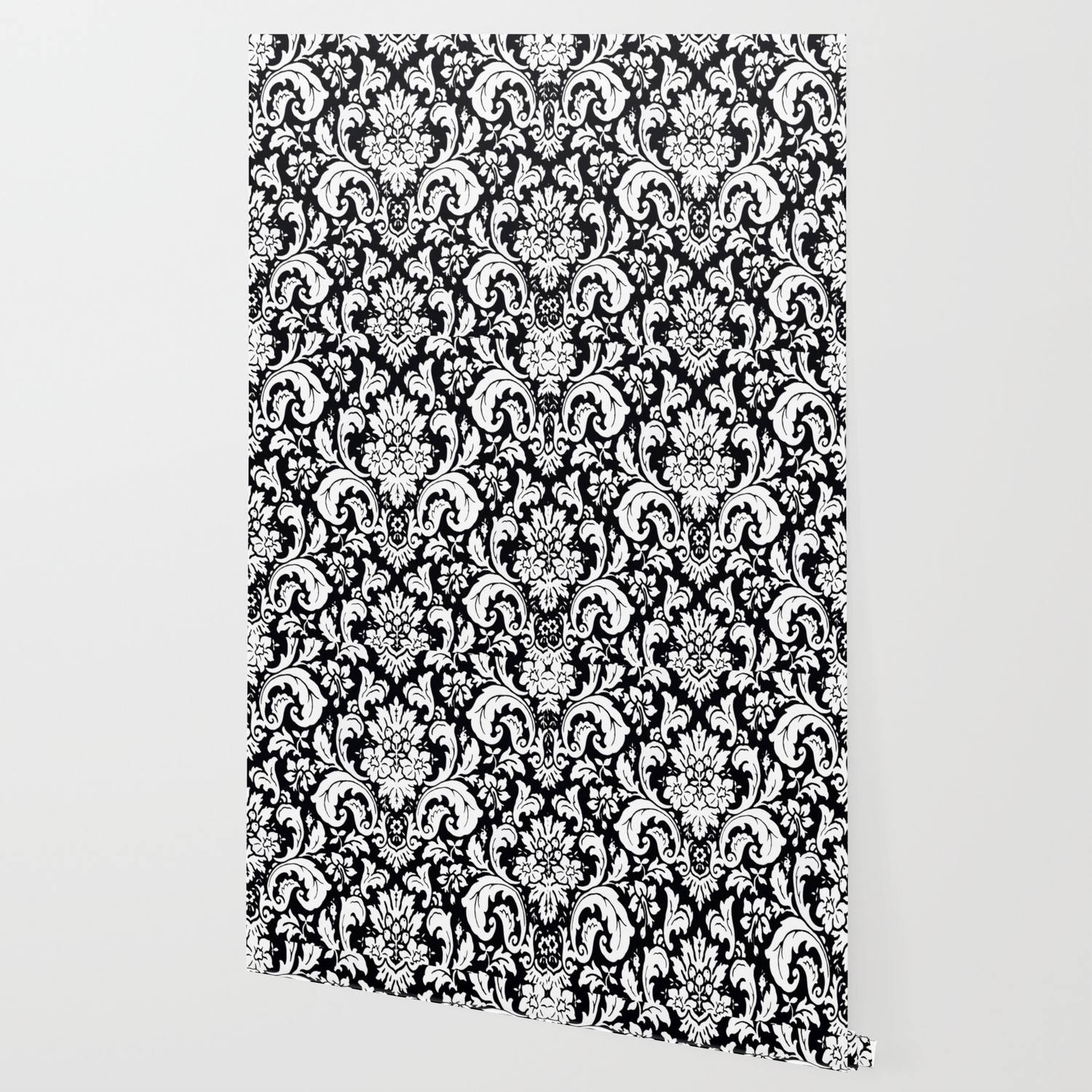 Damask Paisley Black And White Paisley Pattern Vintage Wallpaper