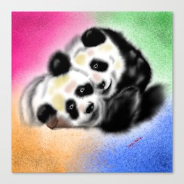 Beautiful Cute Panda Painting Art colorful Canvas Print