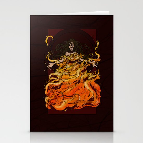 Girl on Fire Stationery Cards