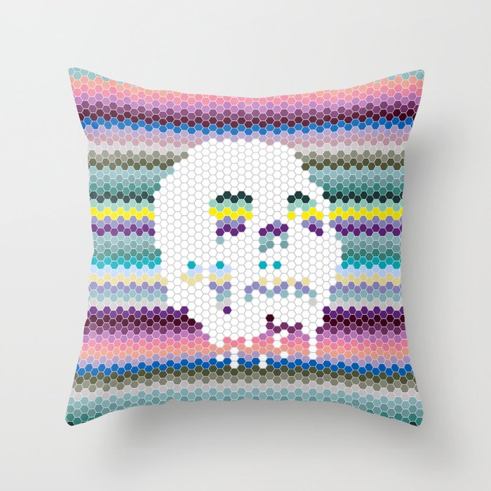 Color the Skull Throw Pillow