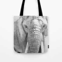 Elephant Photography | Wildlife Art | African Elephant | Nature | Black and White Tote Bag