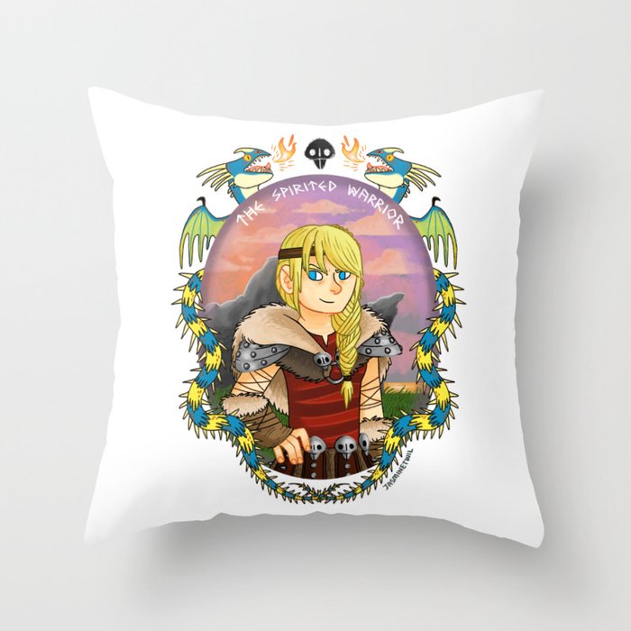 Astrid Hofferson- The Spirited Warrior Throw Pillow