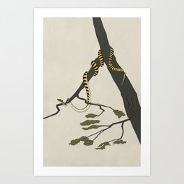 Lounging Golden Tree Snake Art Print