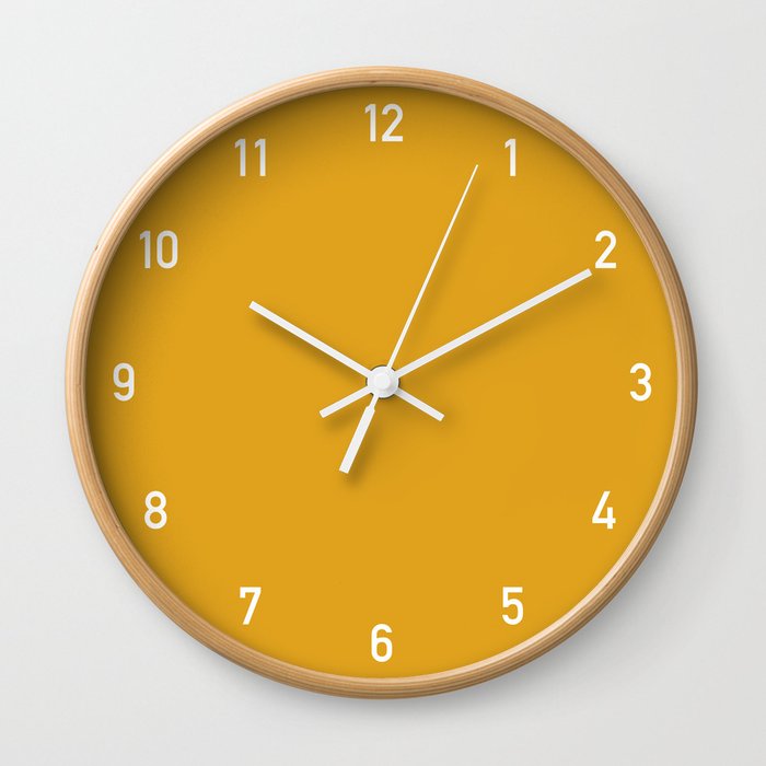 Numbers Clock - Mustard Wall Clock